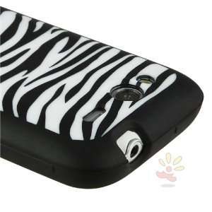  For HTC Wildfire S Skin Case , Black / White Zebra: Cell 