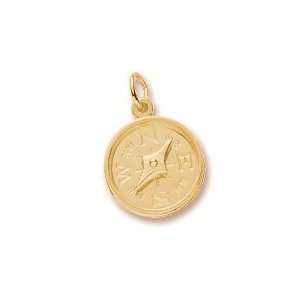 Rembrandt Charms Compass Charm, 10K Yellow Gold: Jewelry