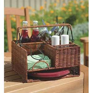  Wicker Picnic Organizer, in Brown: Home & Kitchen