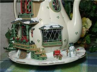Enesco Holiday Bungalow Large Teapot Musical action  