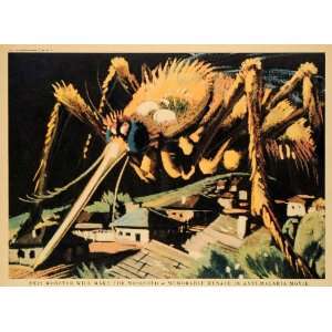  1942 Print Malaria Movie Mosquito Monster Walt Disney Cartoon 