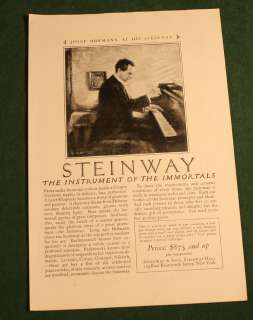 Vintage 1924 Steinway Piano Ad Josef Hofmann Nat Geo  