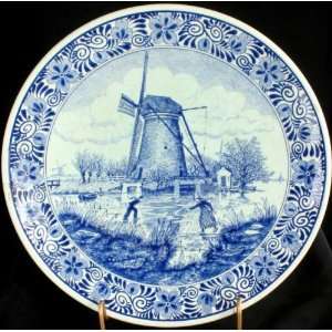  Vintage Transferware Blue Delft Plate Charger Chemkefa 