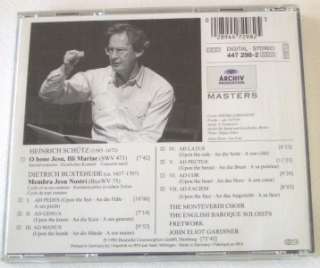 Buxtehude: Membra Jesu Nostri GARDINER German CD Schutz 0028944729825 