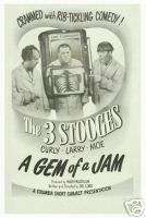 GEM OF A JAM MOVIE POSTER The 3 Stooges RARE VINTAGE  