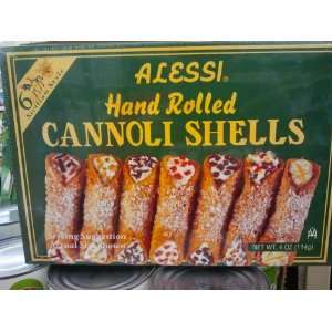 Alessi Cannoli Shells,Hand rolled 4 Ounce Boxes (Pack of 12):  