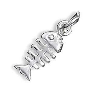    Sterling Silver Fish Skeleton Charm: West Coast Jewelry: Jewelry