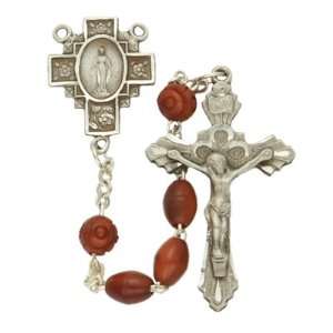   Beads and Miraculous Cross Shaped Center Rosary Arts, Crafts & Sewing