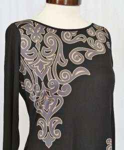   Silk Jersey Dress XS 0 2 UK 4 6 NWT $380 Byzantine Empire Black Scoop