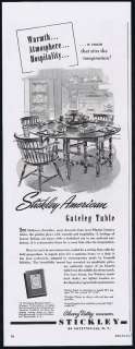 1952 Stickley Furniture Gateleg Table Vintage Print Ad  