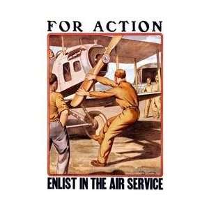  For Action Enlist in the Air Service 28x42 Giclee on 