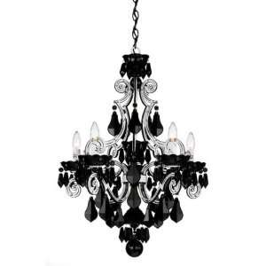 Schonbek 6735 36BK White / Black Handcut Cappela Crystal Five Light Up 