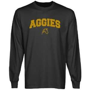  UC Davis Aggies Charcoal Logo Arch Long Sleeve T shirt 