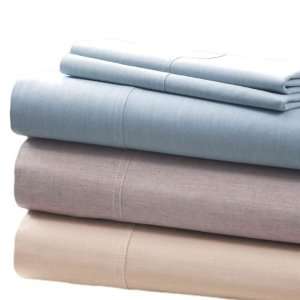   : Yarn dyed Chambray Fitted Sheets ( Queen, Oatmeal ): Home & Kitchen