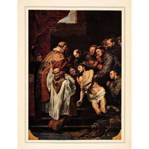 : 1939 Tipped In Print Peter Paul Rubens Last Communion Saint Francis 