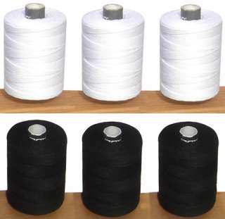 Black & White Cotton Heavy Duty Sewing Thread Spools. No.10  