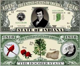 THE STATE OF INDIANA DOLLAR BILL (2/$1.00)  