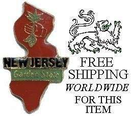 Hat Lapel Push Pin Tie Tac State of New Jersey NEW  