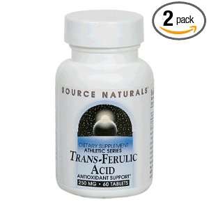  Source Naturals Trans Ferulic Acid 250mg, 60 Tablets (Pack 