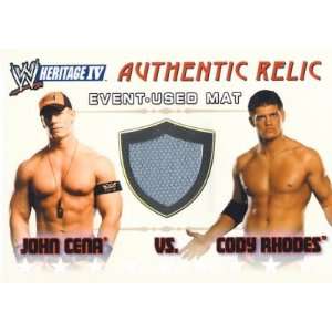  John Cena & Cody Rhodes   WWE Heritage IV Event Used Mat 