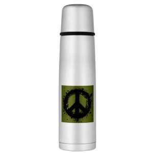    Large Thermos Bottle Peace Symbol Ink Blot 