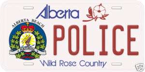 Canada Alberta Beach Patrol Police Car License Plate  