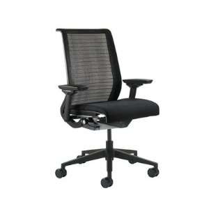   Chair with Black Mesh Back and Black Base Casters Carpet Casters
