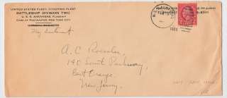 USS Arkansas 1928 Naval Cancel on Official Cover  
