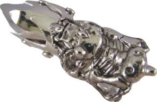 Cannibal Skeleton Full Finger Armor Ring 4 Inch Long  