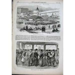  Moscow, Servants Market Kitai Gorod Antique Print 1856 