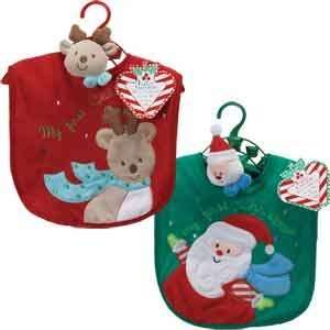  Baby Christmas Bib and Wrist Rattle: Toys & Games