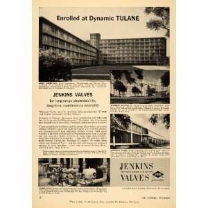 1962 Ad Jenkins Bros Valves Tulane University School   Original Print 