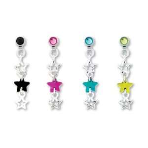 Microdermal Dangling Star Peridot Crystal with Star Outline Charm 