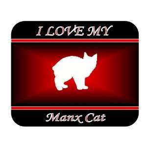  I Love My Manx Cat Mouse Pad   Red Design: Everything 