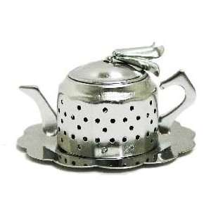Stainless Steel Teapot Shaped Tea Infuser with Tray  