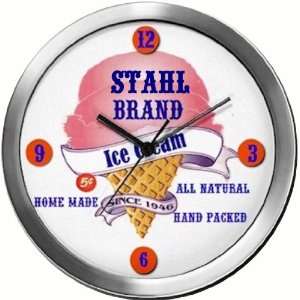  STAHL 14 Inch Ice Cream Metal Clock Quartz Movement 