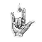 Love You Hand Sign 925 Sterling Silver Charm