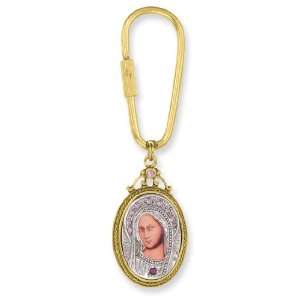  Gold tone & Silver tone Icon Mary Key Fob Vatican 