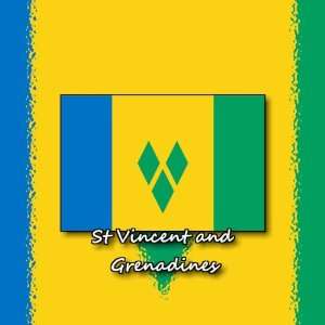   Square Stickers Flag Design St Vincent And Grenadines