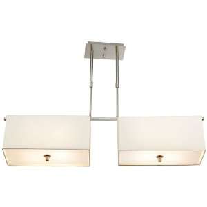    Two Rectangles White Canvas Shades Chandelier