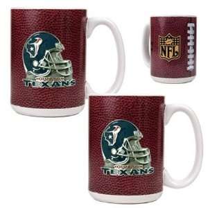  NIB Houston Texans NFL Ball Ceramic Coffee Mug Set Sports 