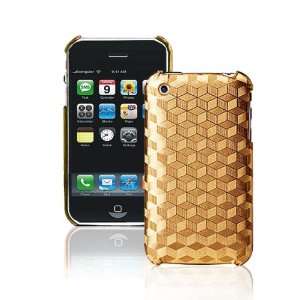  Cube series Case for iPhone 3G/3GS Gold: Cell Phones 
