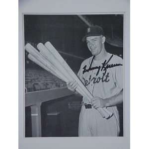 Harvey Kuenn Detroit Tigers 1950s Autographed 10 X 14 Matted Black 