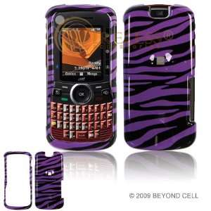 Snap On Hard Phone Cover Sprint Motorola Clutch i465 Purple Zebra 