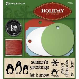    Inkadinkado Penguin Tag Wood Stamp Set Arts, Crafts & Sewing