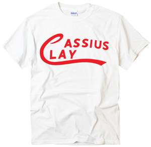 Cassius Clay red Boxing Ali white t shirt  