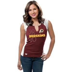   Redskins Womens Two Toned Split Neck T Shirt