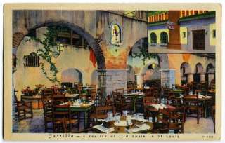 Post Card Castilla Restaurant @ St. Louis Mo  