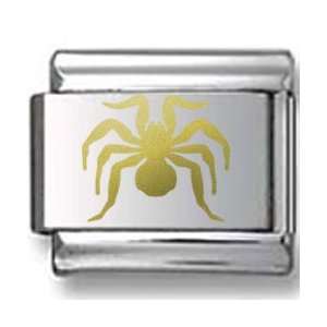  Bold Spider Gold Laser Italian Charm: Jewelry