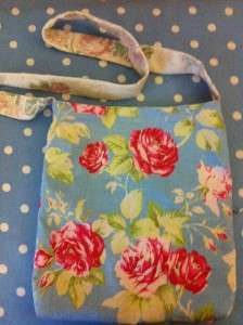 Handmade messenger bag made with cath kidston fabric  